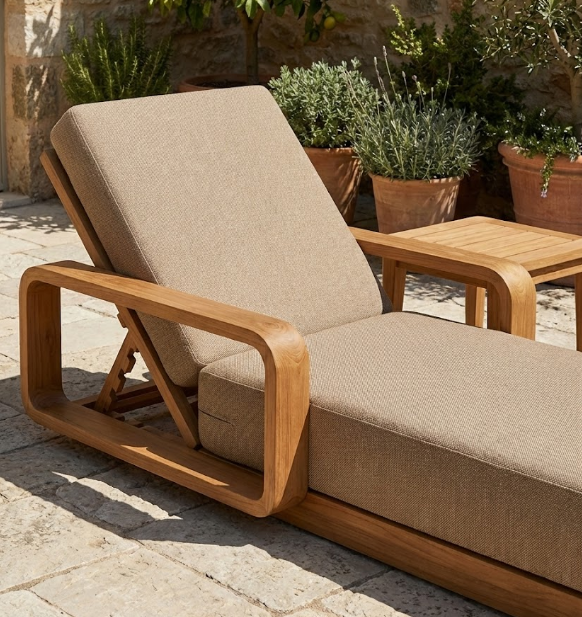 Vesper Chaise Poolside - Arbor Pebble